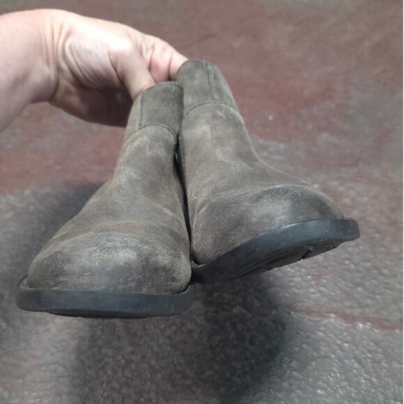 Born Women Kerri Avola Ankle Boots US 8 M brown leather suede low heel zipper - Picture 3 of 10